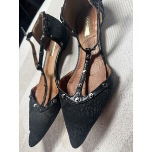 Halogen "Rock Stud" Black Snake‎ Print Flats 8.5